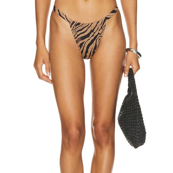 NWT ANINE BING MILANI BIKINI BOTTOMS IN TIGER SHELL PRINT SIZE MEDIUM - Picture 1 of 6